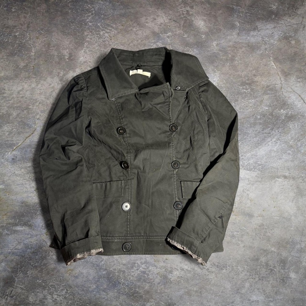 Ann Taylor LOFT Gray Double Breasted Utility Jacket Size S